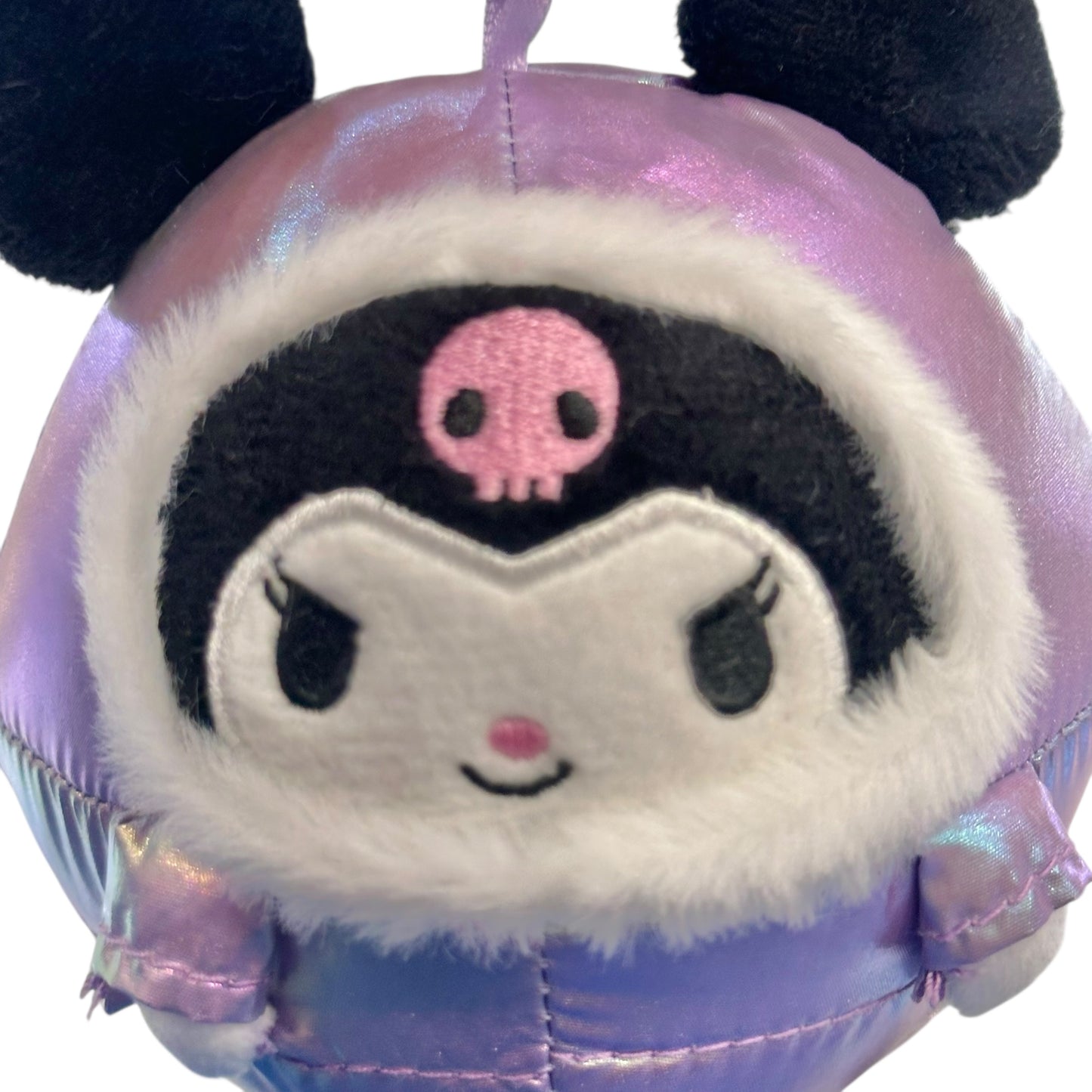 Kuromi "Shiny Hooded Puffer Jacket" Mascot Clip On Plush