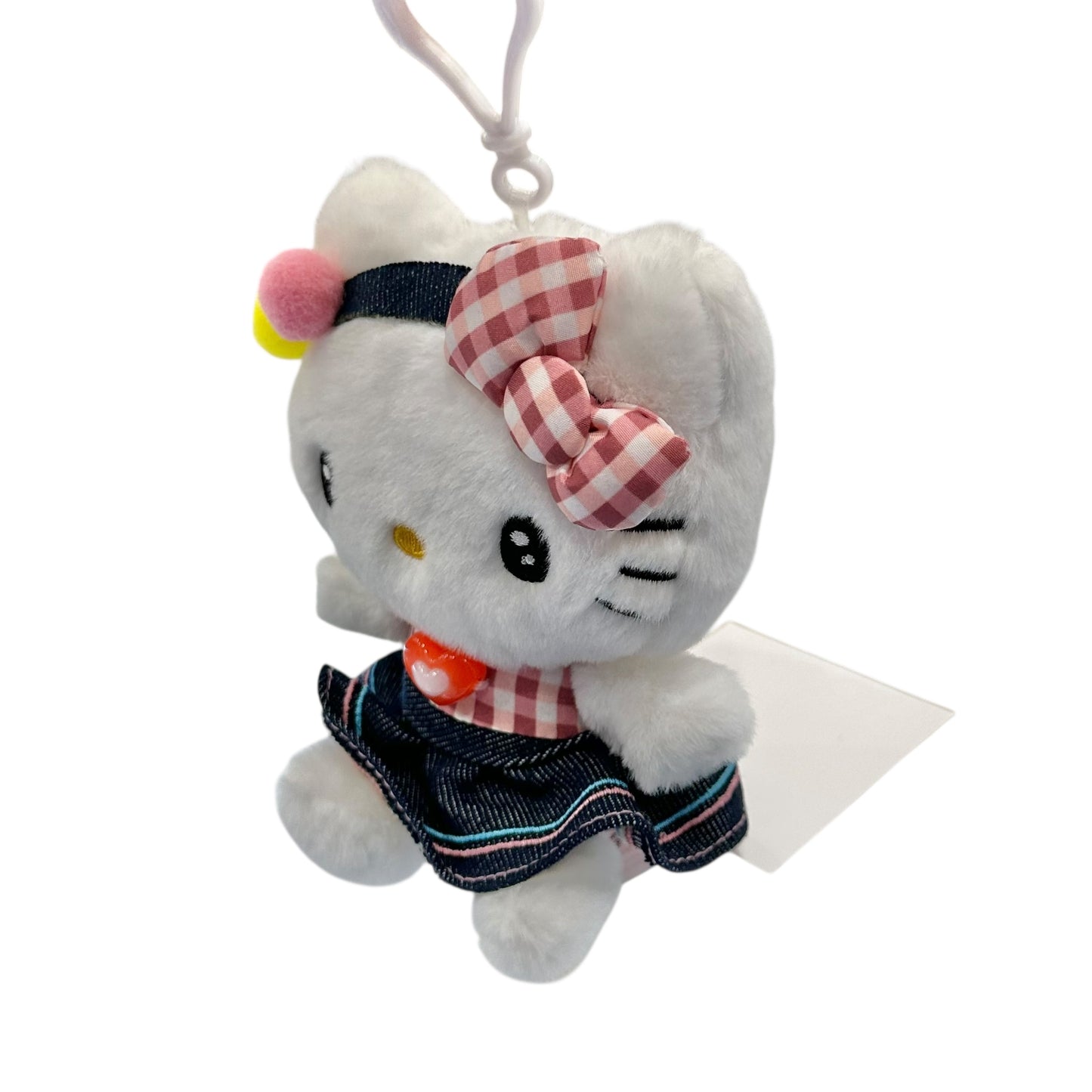 Hello Kitty "Gingham Denim" Mascot Clip On