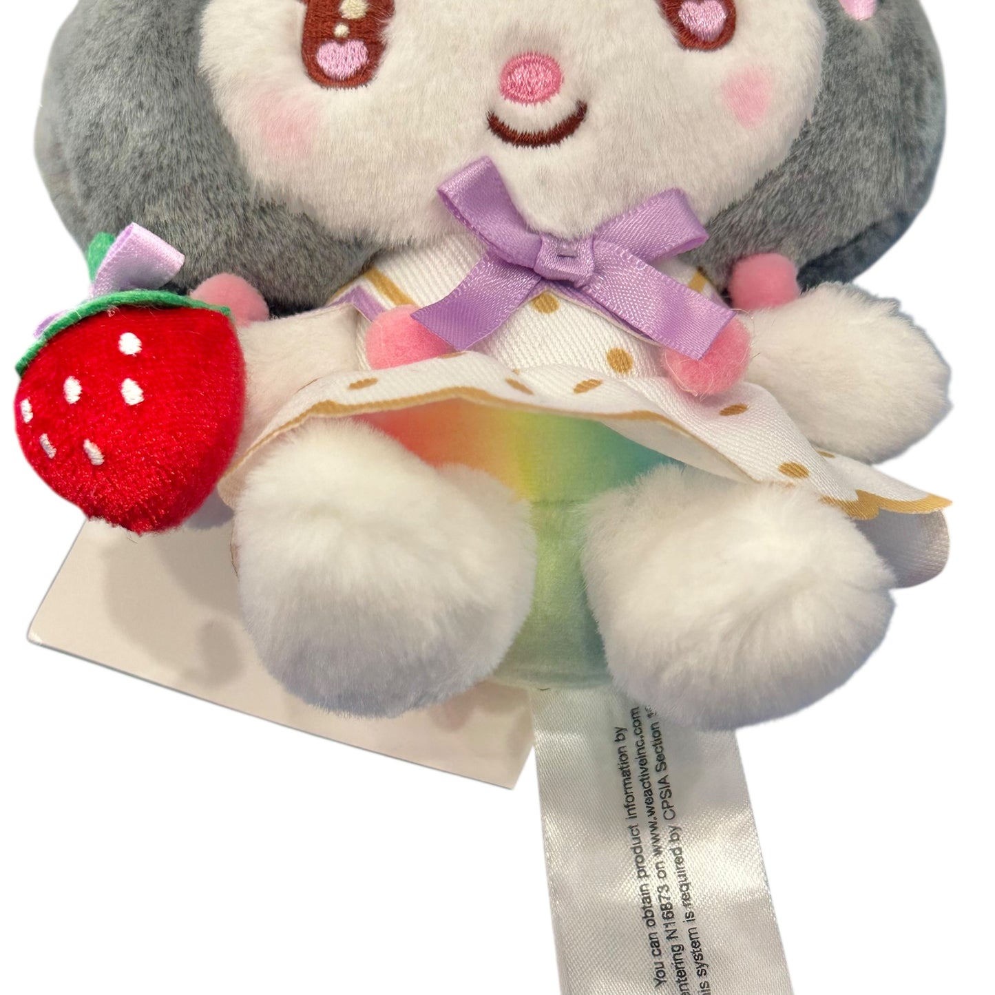 Kuromi "Strawberry Rainbow" Mascot Clip On