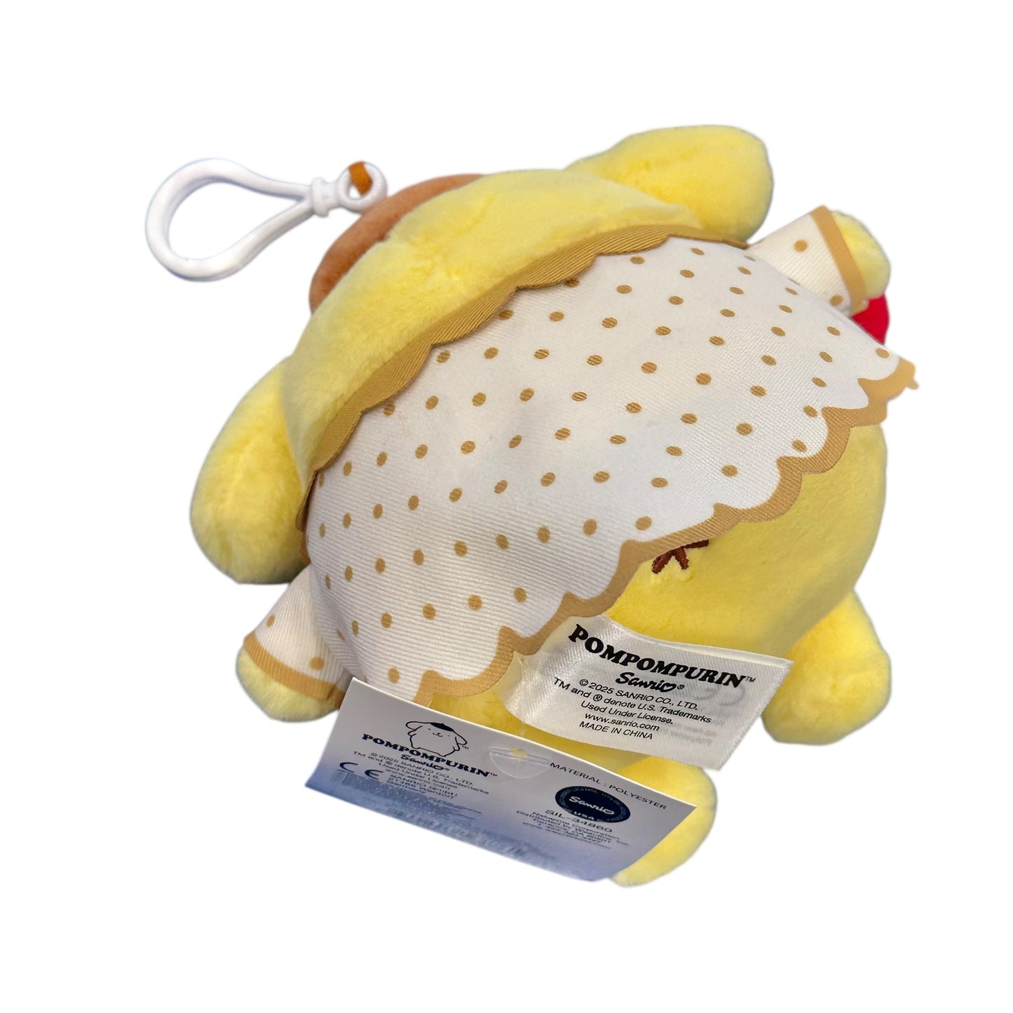 Pompompurin "Strawberry Rainbow" Mascot Clip On