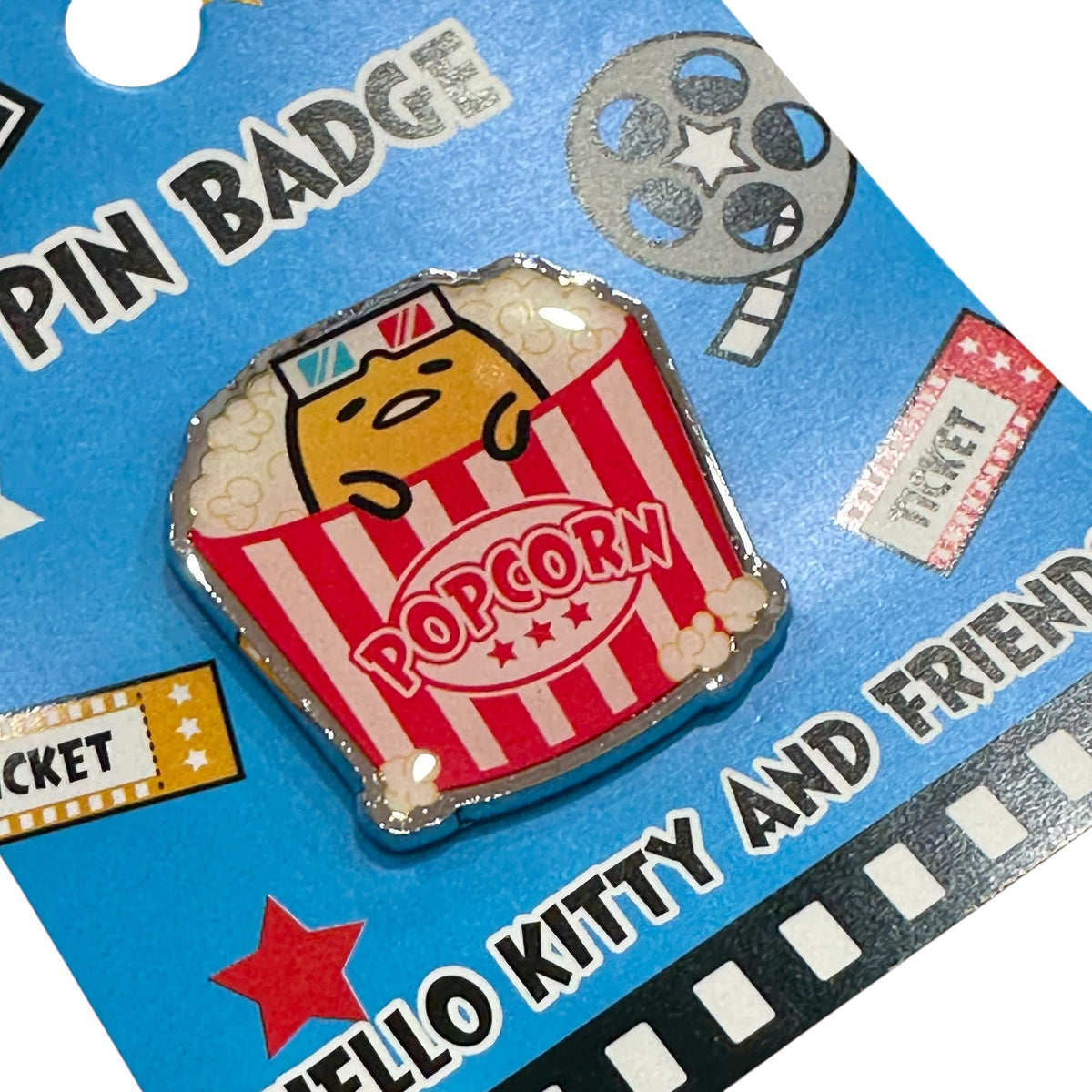 Gudetama "Movie Theater" Pin Badge