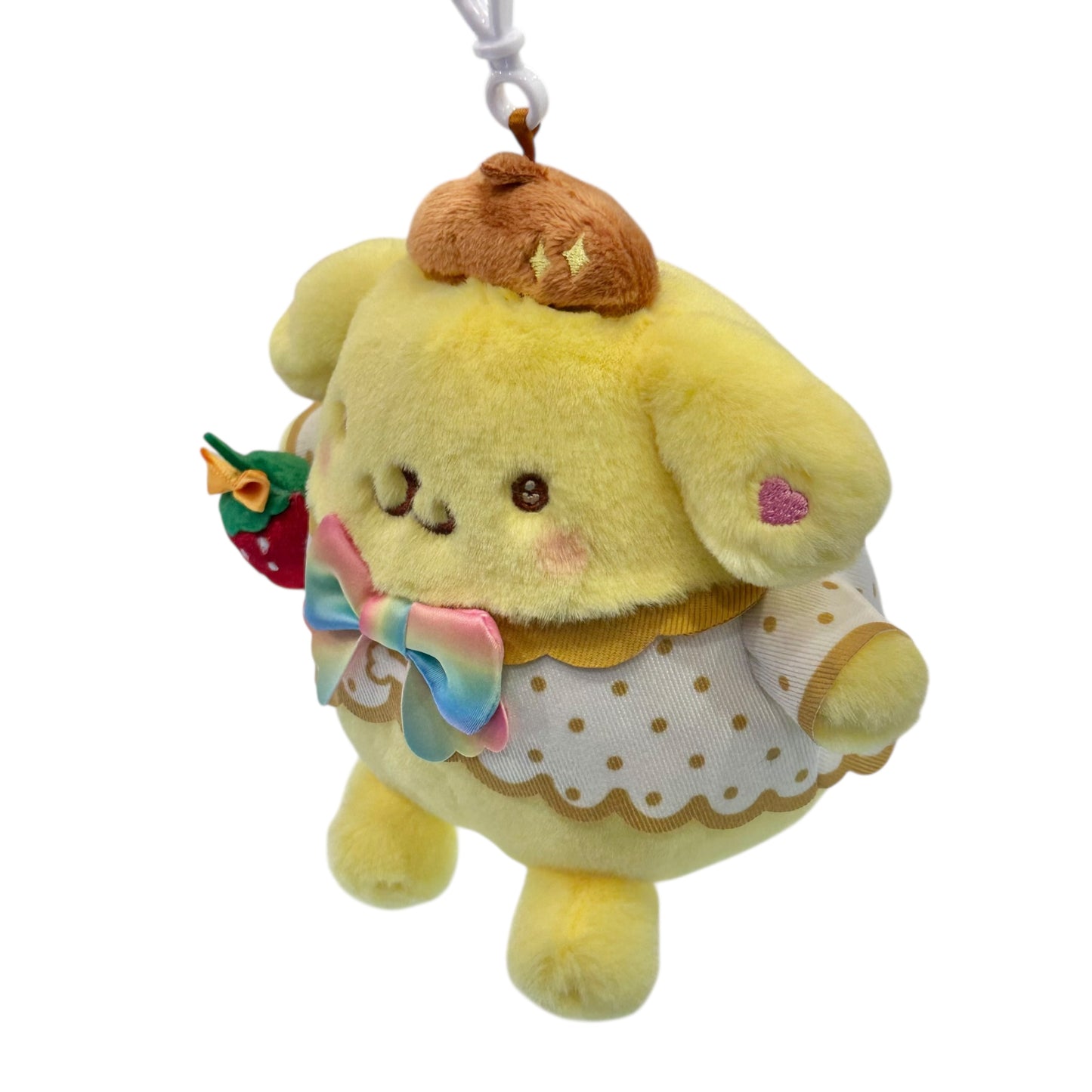 Pompompurin "Strawberry Rainbow" Mascot Clip On