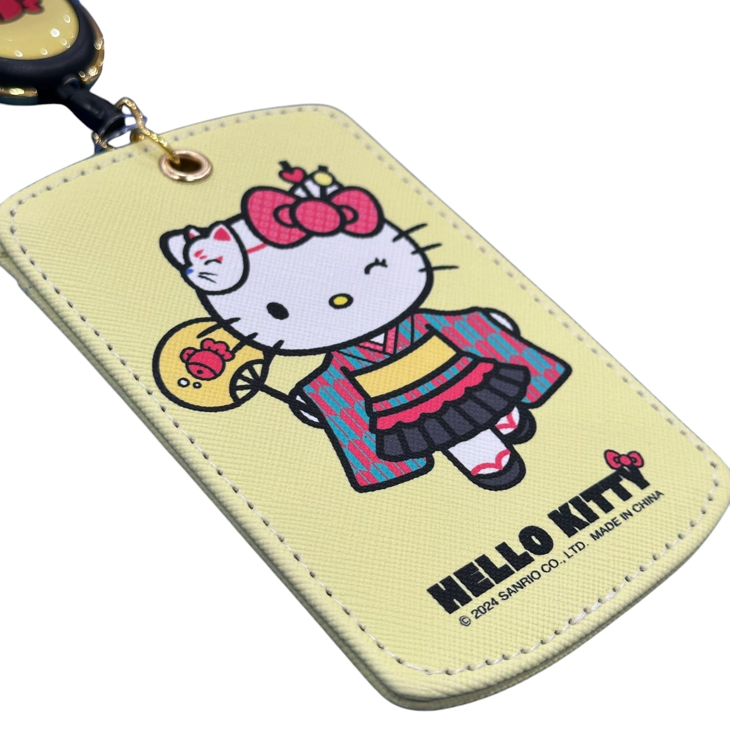 Hello Kitty "Modern Kimono" Japan Girl Card Case w/ Key Reel