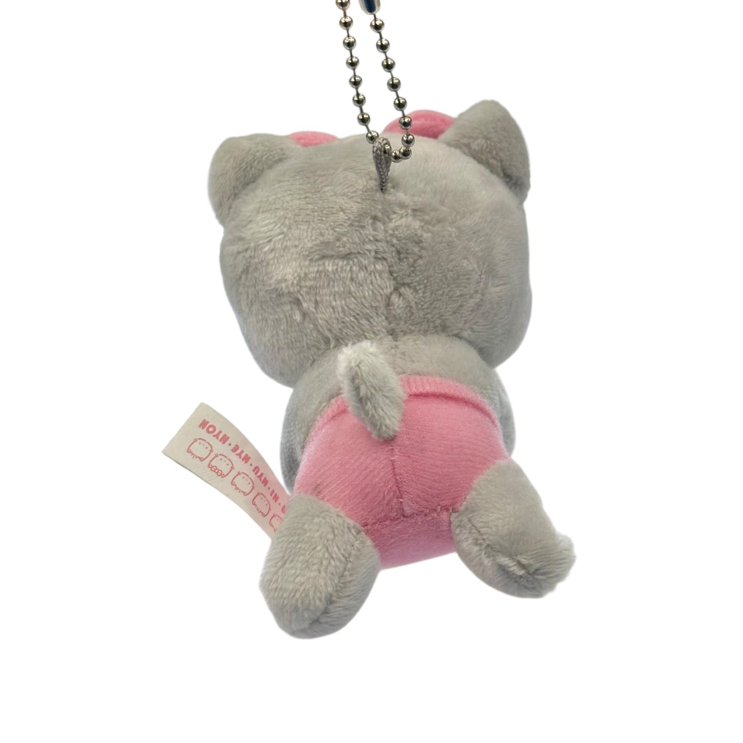 Nya Ni Nyu Nye Nyon "Laying" Grey Backpack Keychain