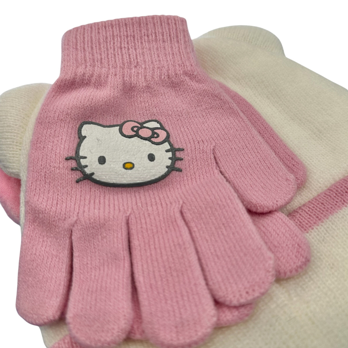 Hello Kitty "Plush Bow Cuff" Hat & Glove Set