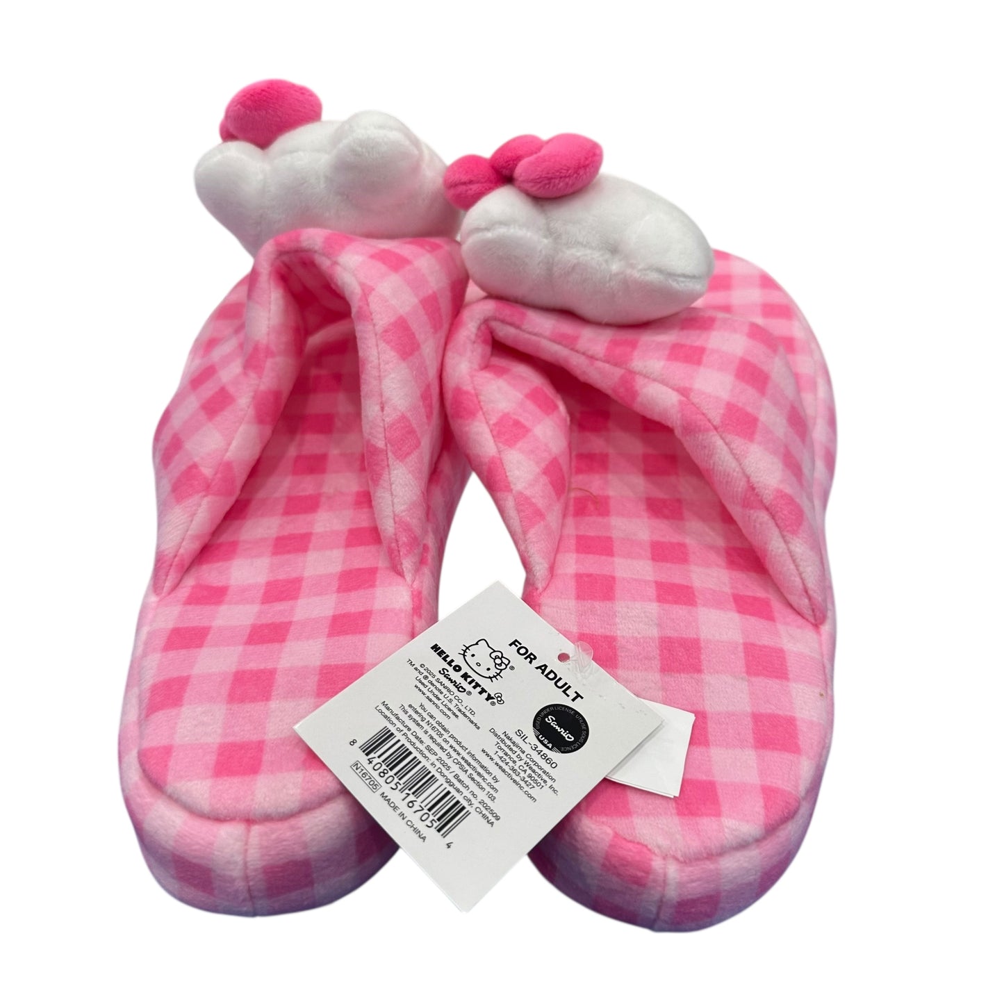 Hello Kitty "Gingham Interior" Bath Slippers