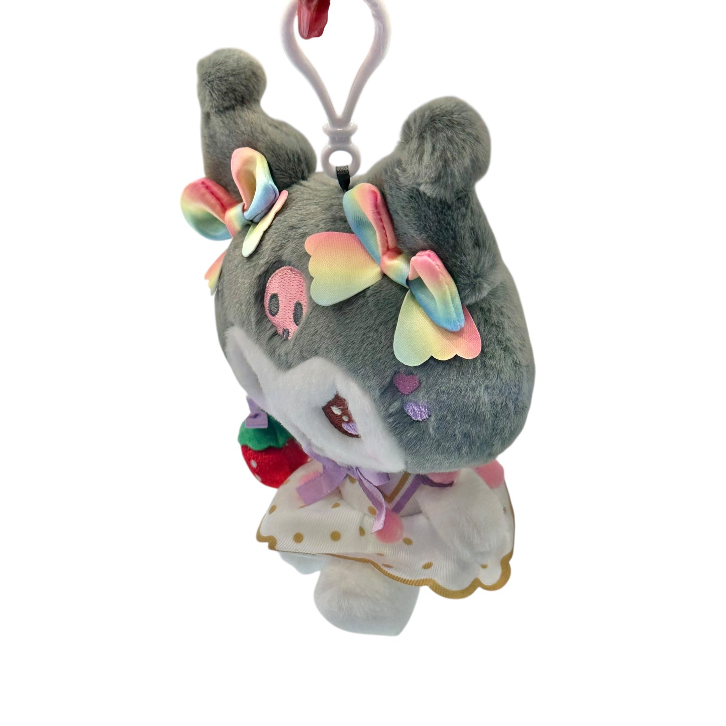 Kuromi "Strawberry Rainbow" Mascot Clip On