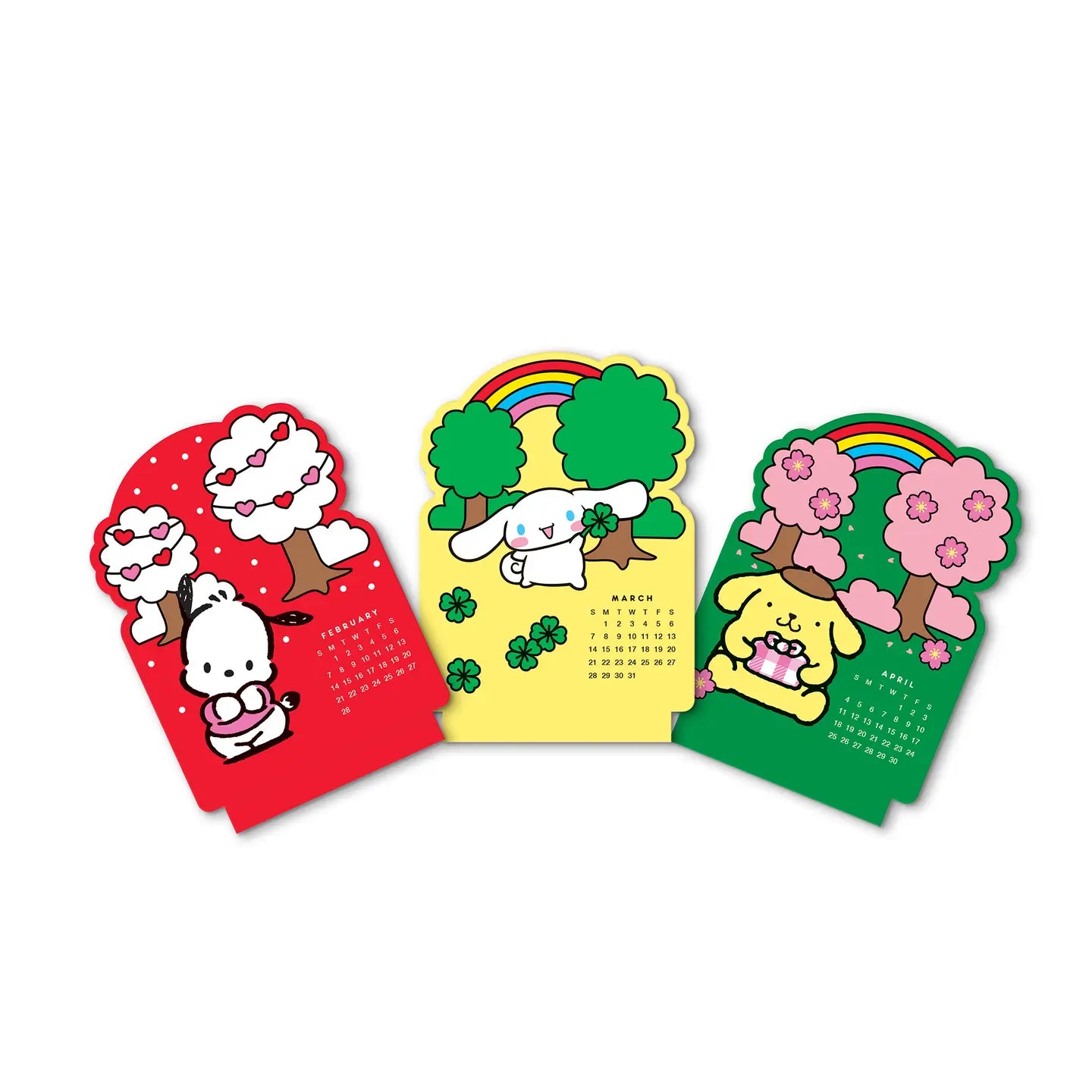 2027 Hello Kitty & Friends Retro Mini Desk Calendar with Wood Stand