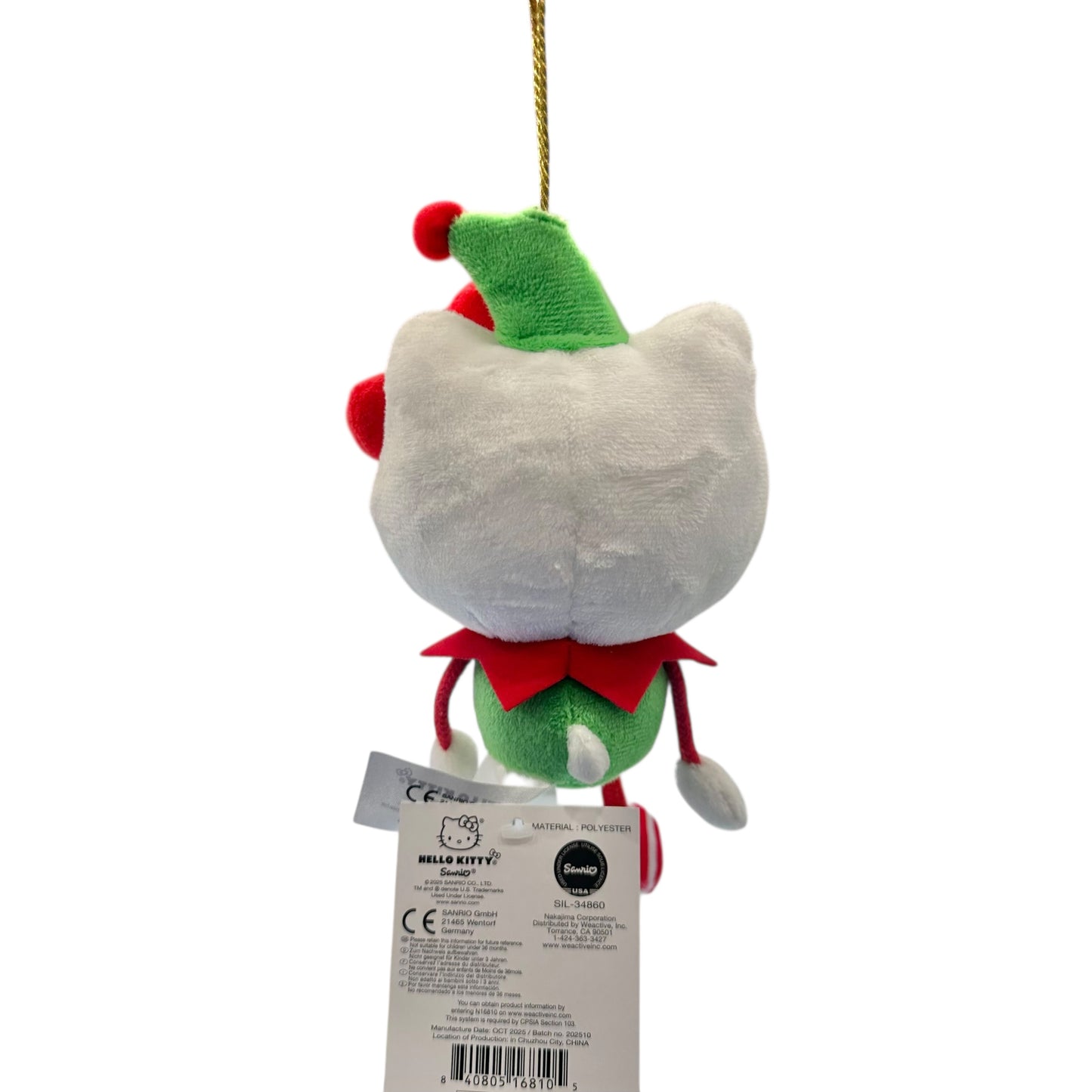 Hello Kitty "Elf" Swing Limbs Ornament