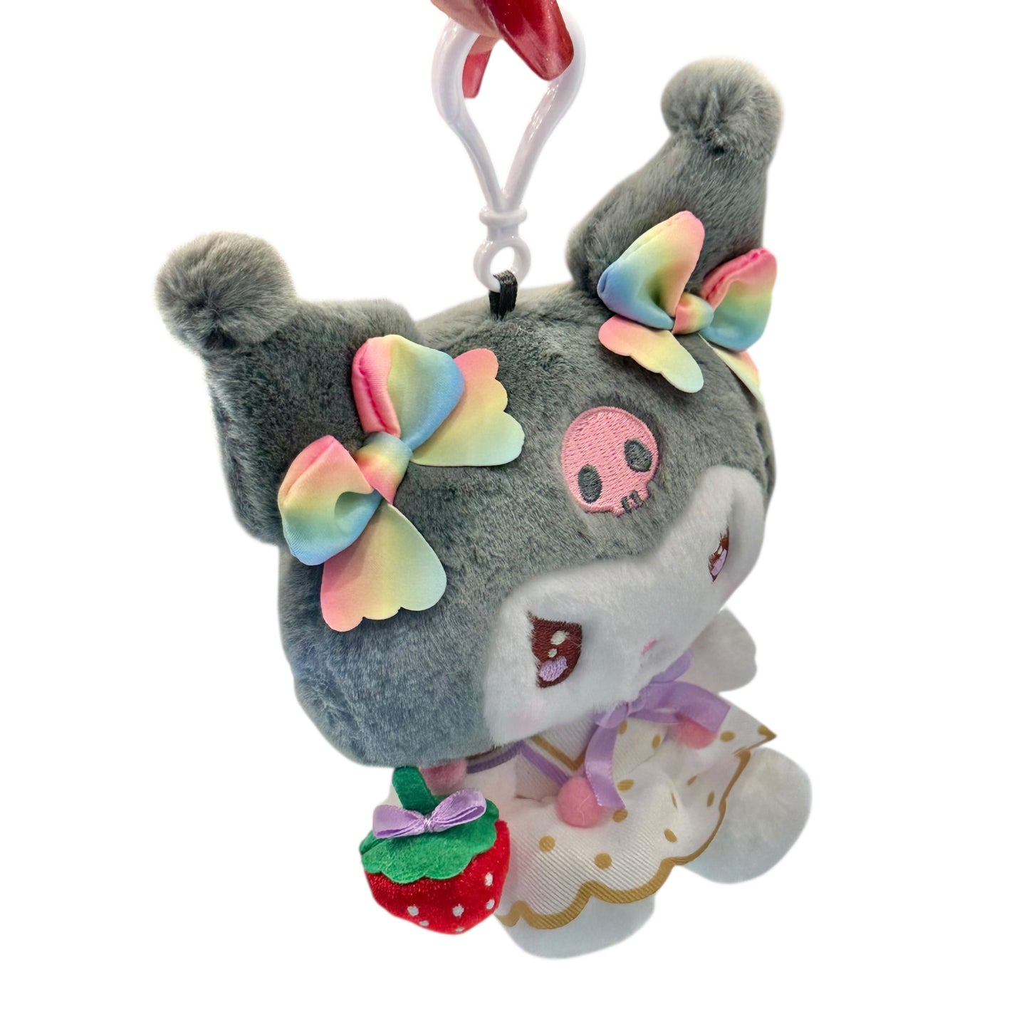 Kuromi "Strawberry Rainbow" Mascot Clip On