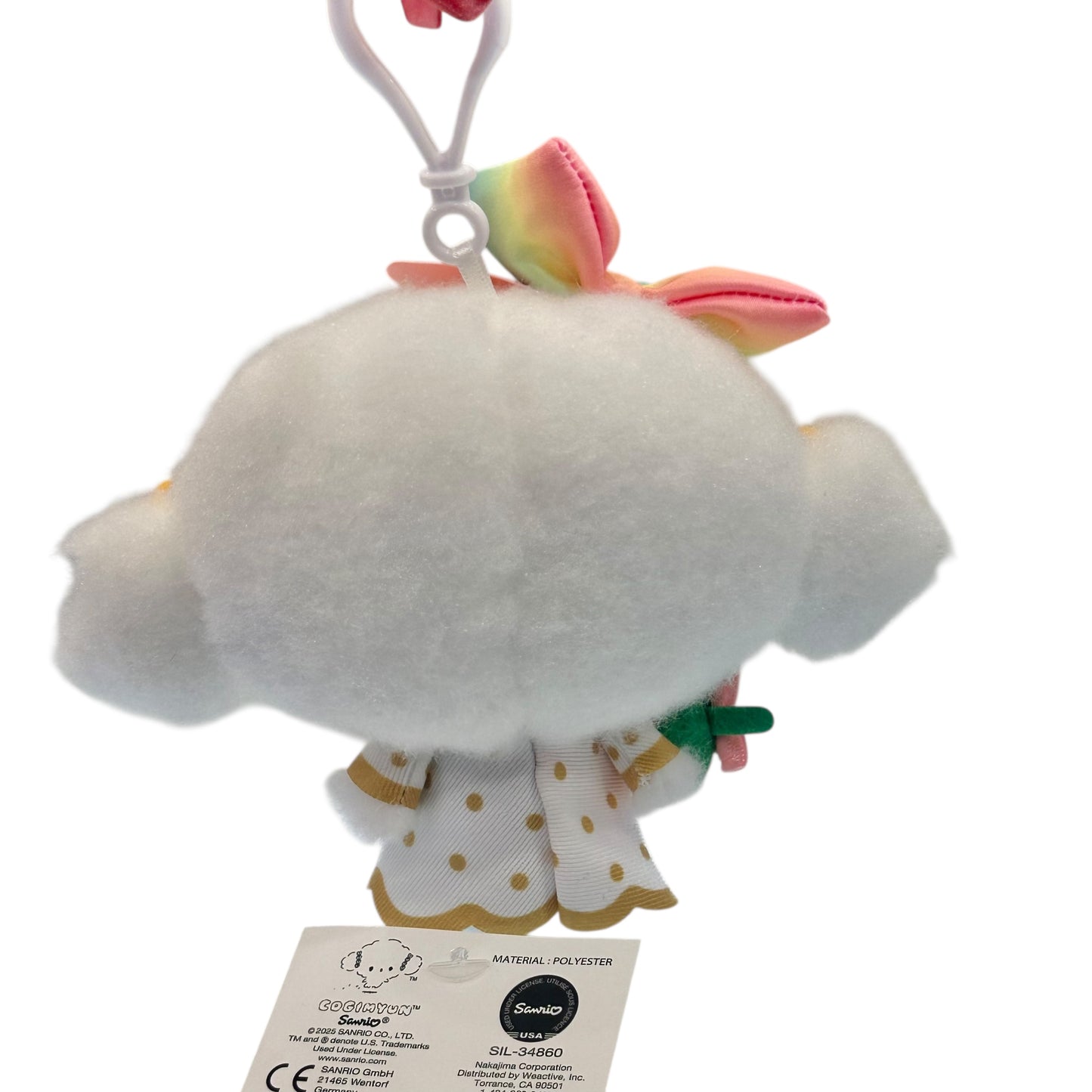 Cogimyun "Strawberry Rainbow" Mascot Clip On