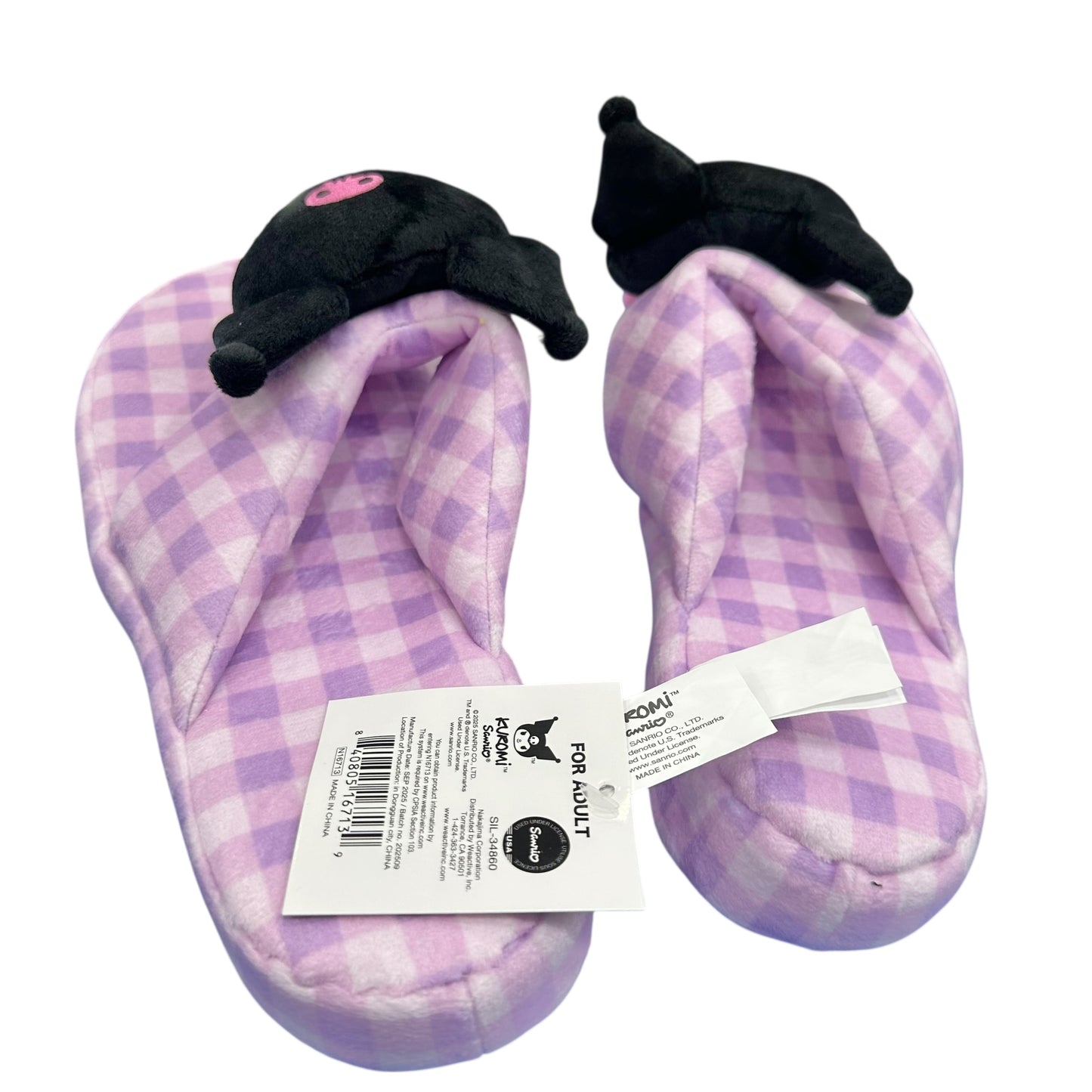 Kuromi "Gingham Interior" Bath Slippers