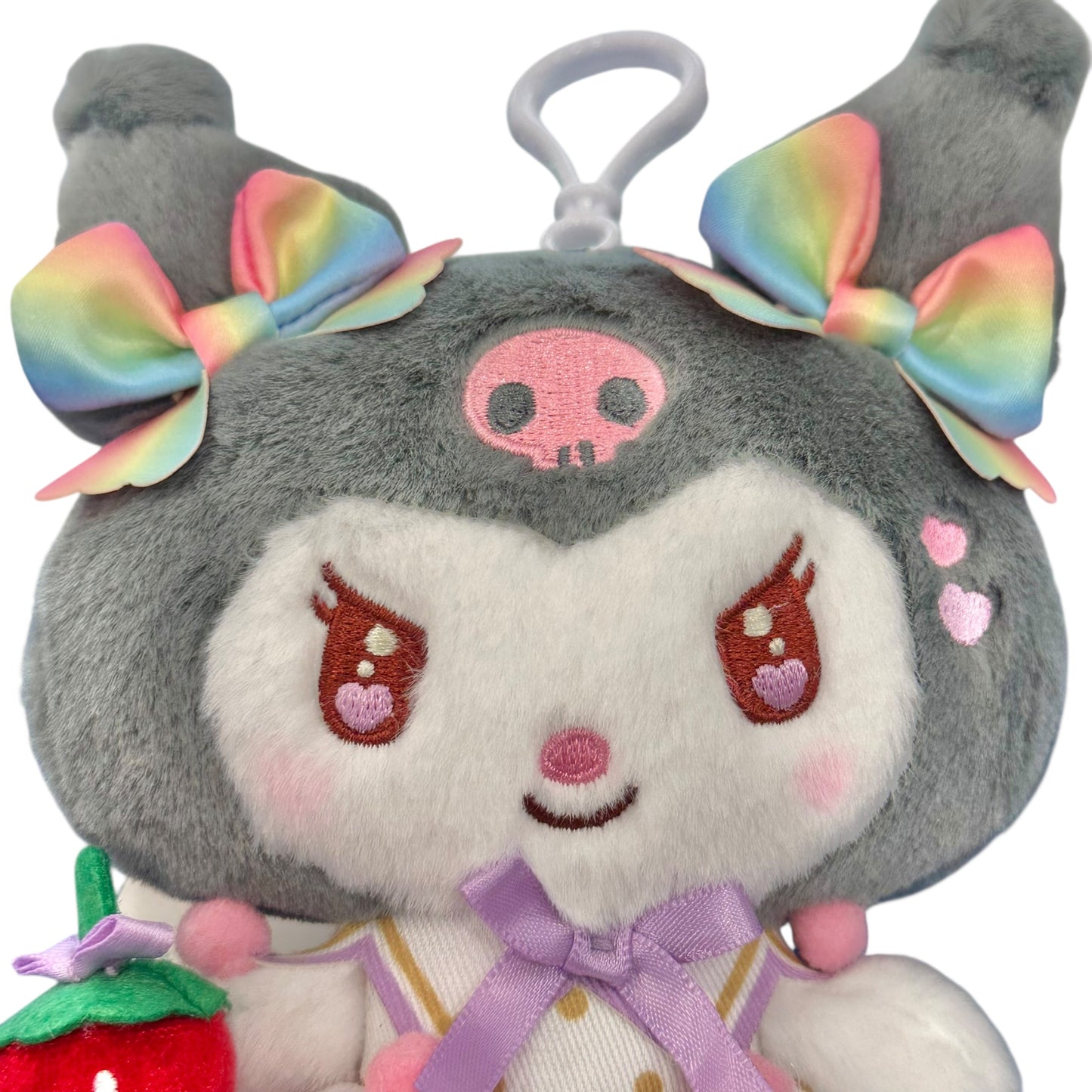Kuromi "Strawberry Rainbow" Mascot Clip On