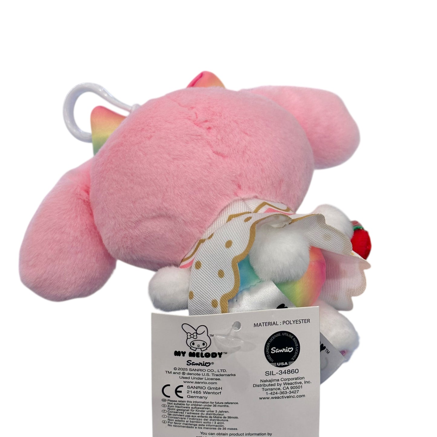 My Melody "Strawberry Rainbow" Mascot Clip On