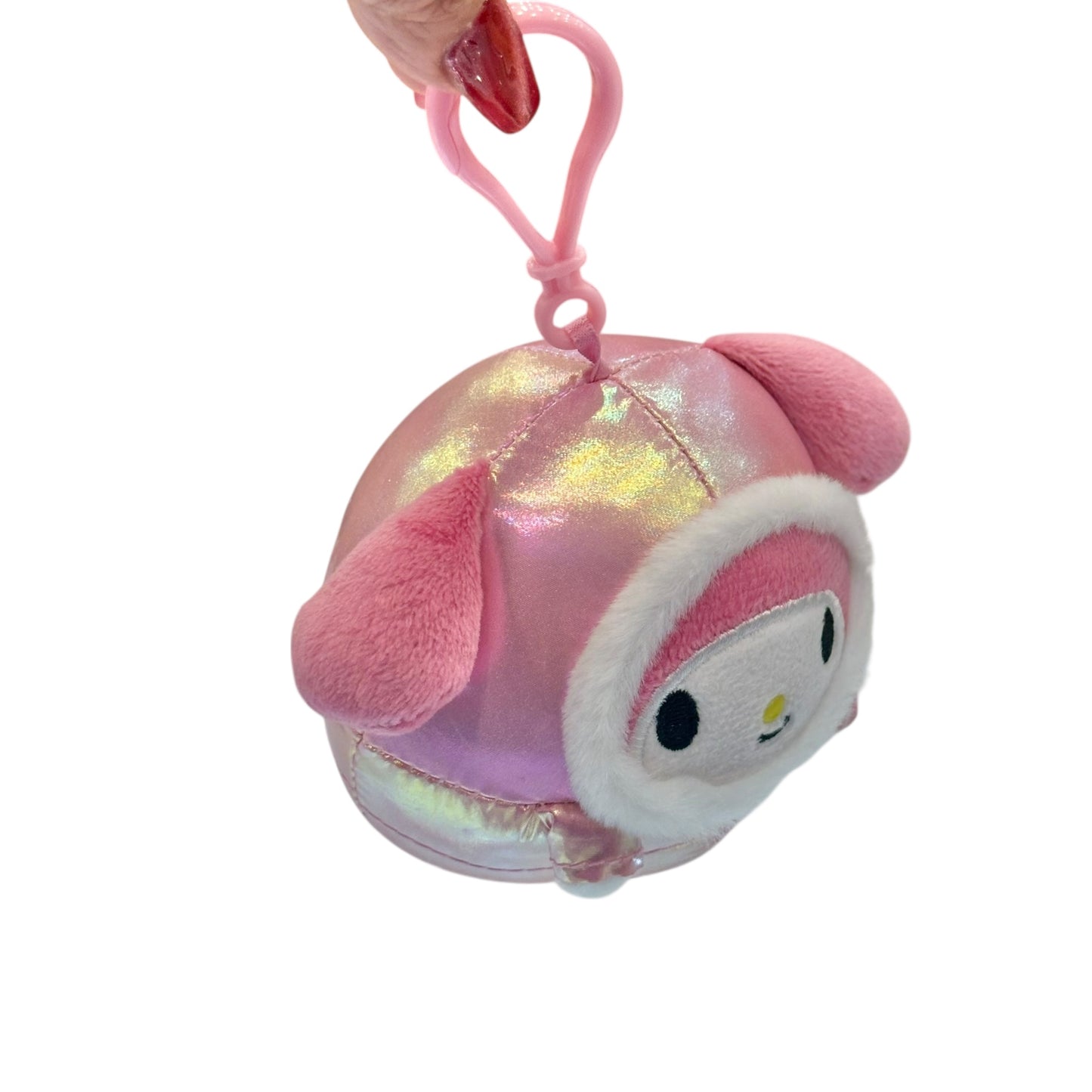 My Melody "Shiny Hooded Puffer Jacket" Mascot Clip On Plush