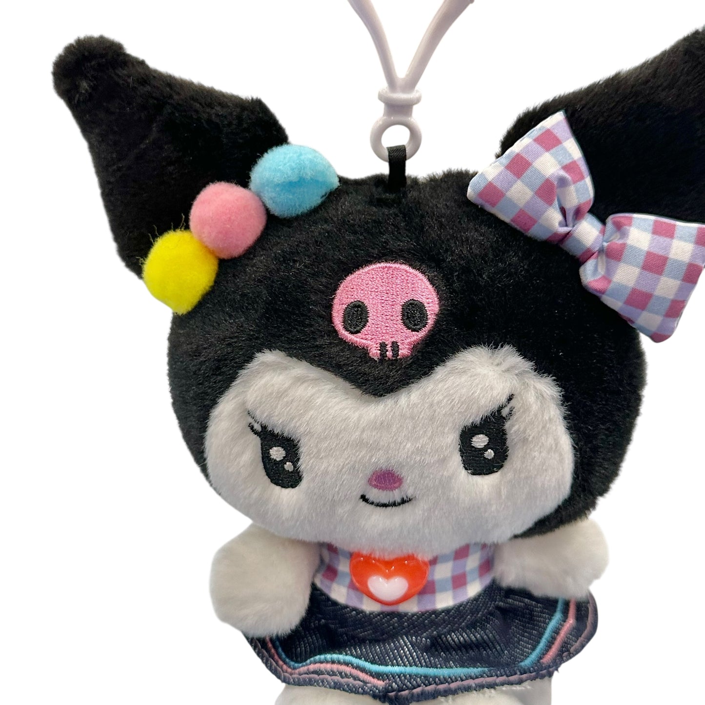 Kuromi "Gingham Denim" Mascot Clip On