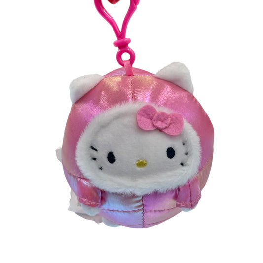 Hello Kitty "Shiny Hooded Puffer Jacket" Mascot Clip On Plush