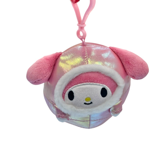My Melody "Shiny Hooded Puffer Jacket" Mascot Clip On Plush