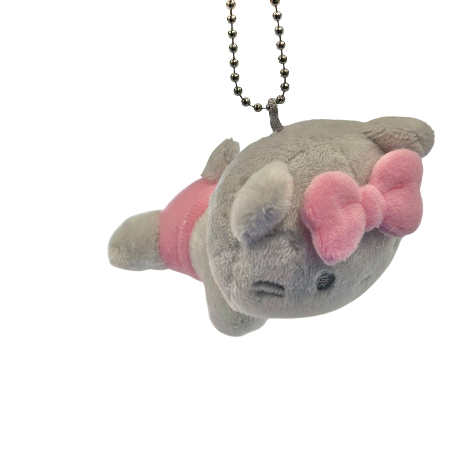Nya Ni Nyu Nye Nyon "Laying" Grey Backpack Keychain
