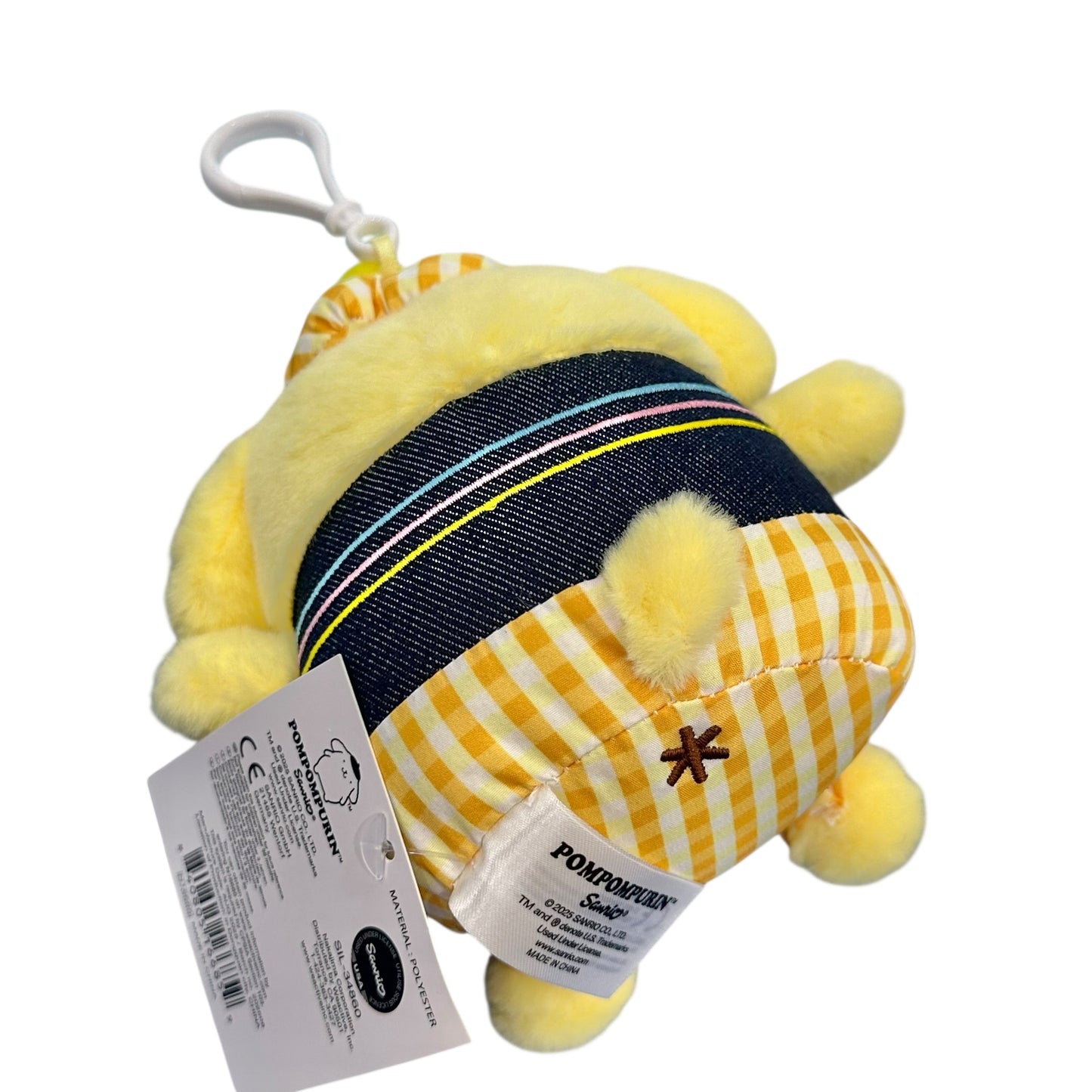 Pompompurin "Gingham Denim" Mascot Clip On