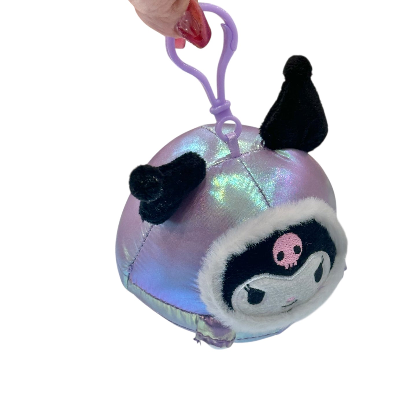 Kuromi "Shiny Hooded Puffer Jacket" Mascot Clip On Plush