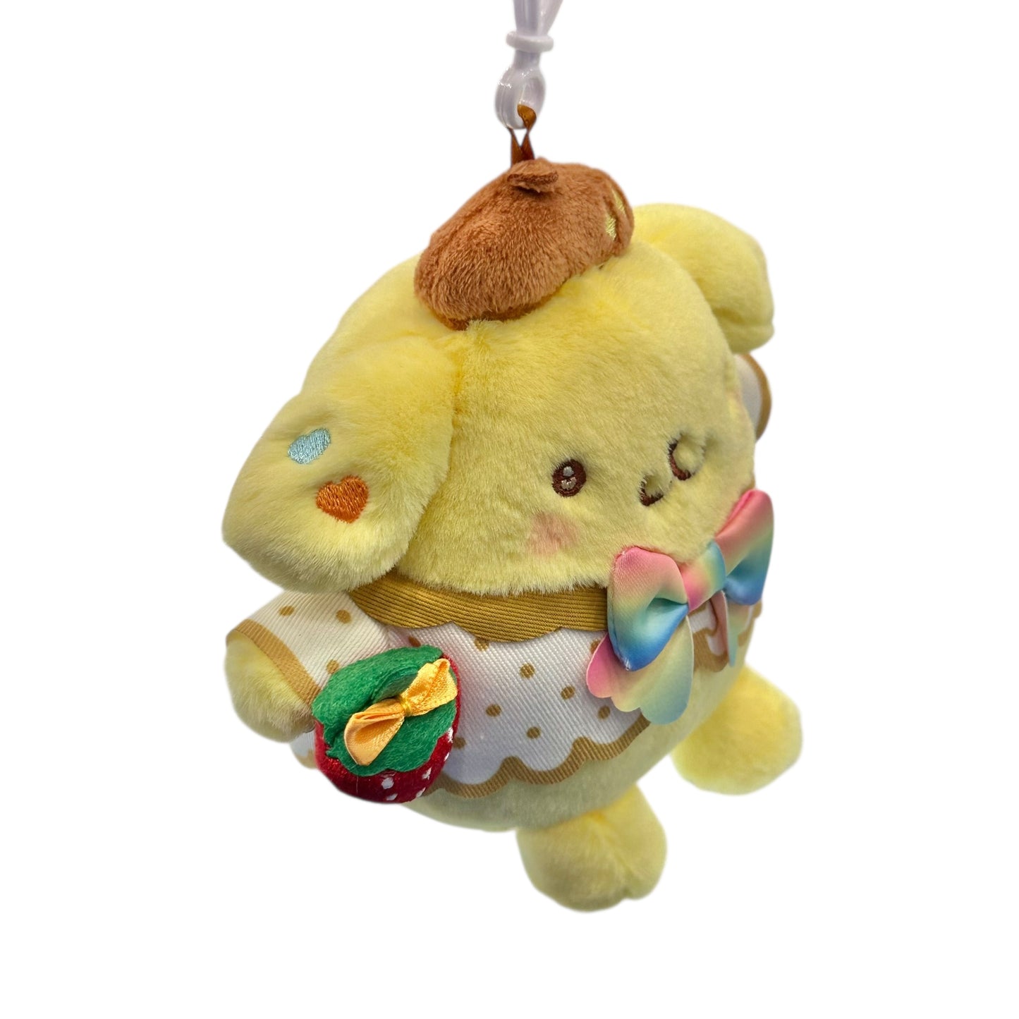 Pompompurin "Strawberry Rainbow" Mascot Clip On