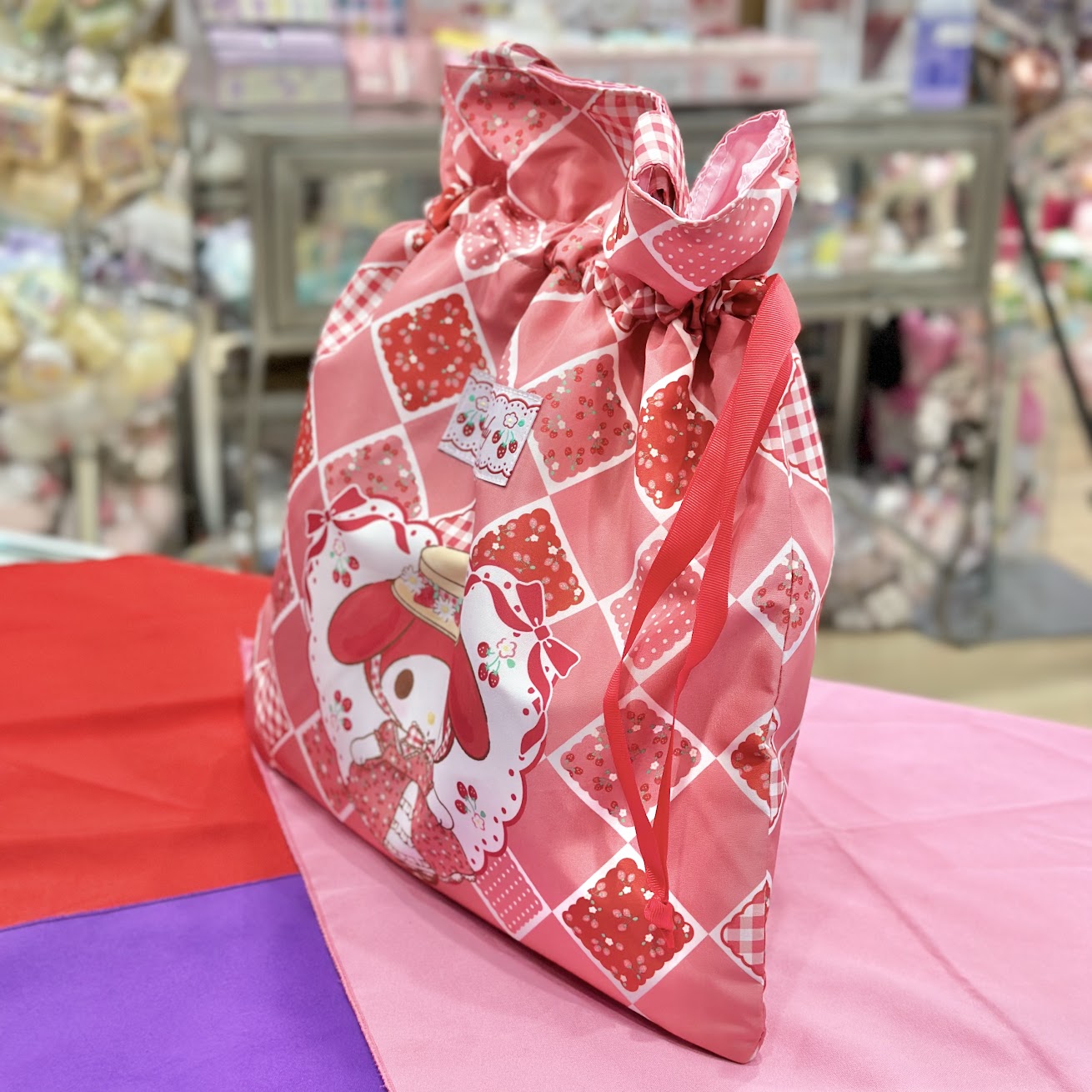 My Melody "Patchwork" Drawstring Tote Bag