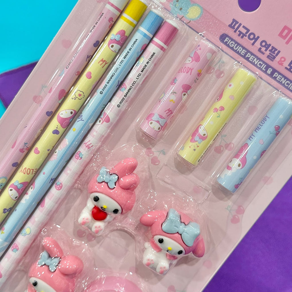 11-in-1] Sanrio My Melody & Kuromi Pencil Topper Cap Stationery