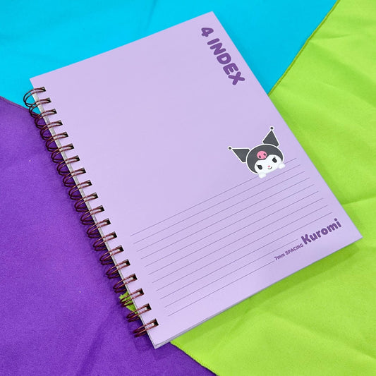 Kuromi Left Bounded 4 Index Notebook (Purple)
