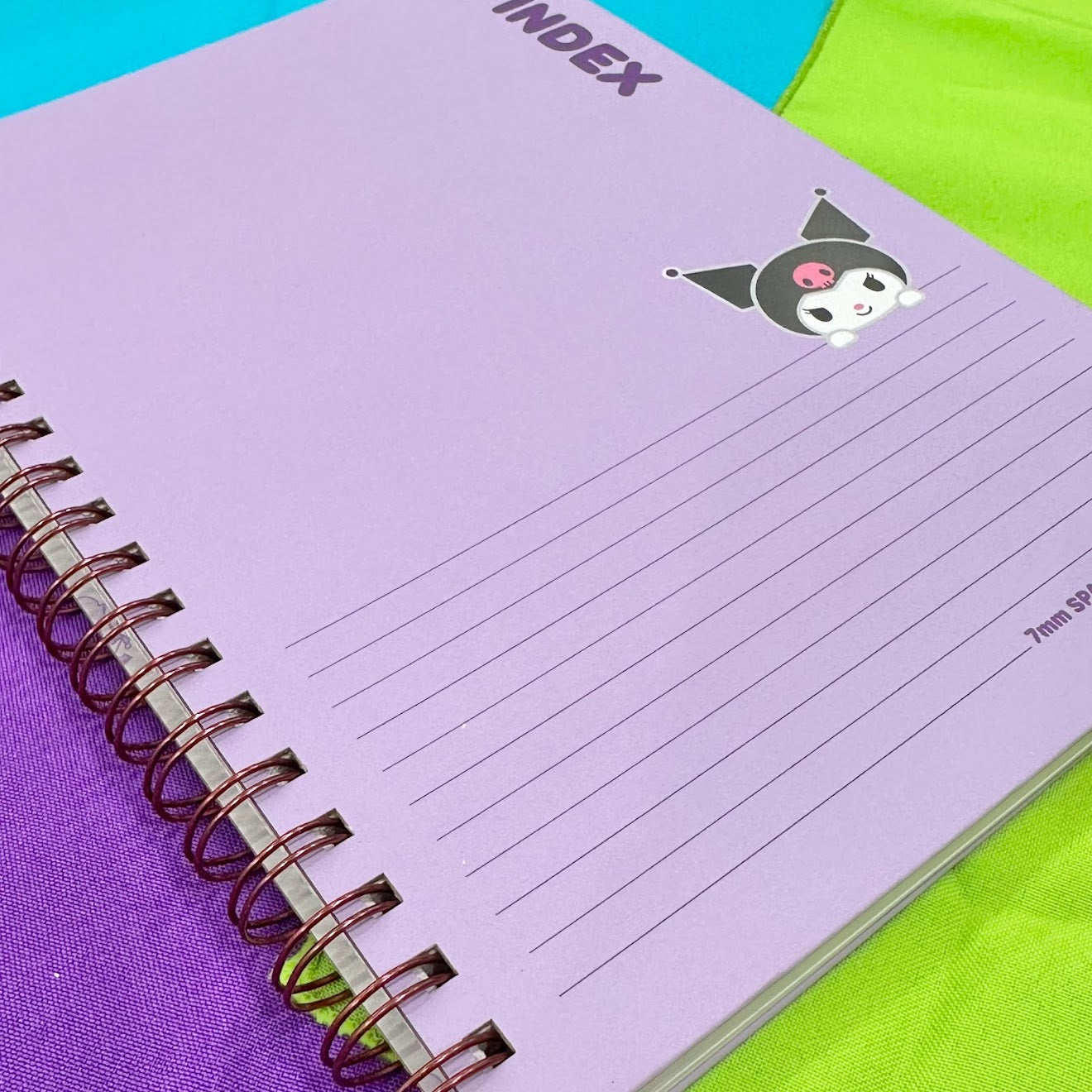 Kuromi Left Bounded 4 Index Notebook (Purple)