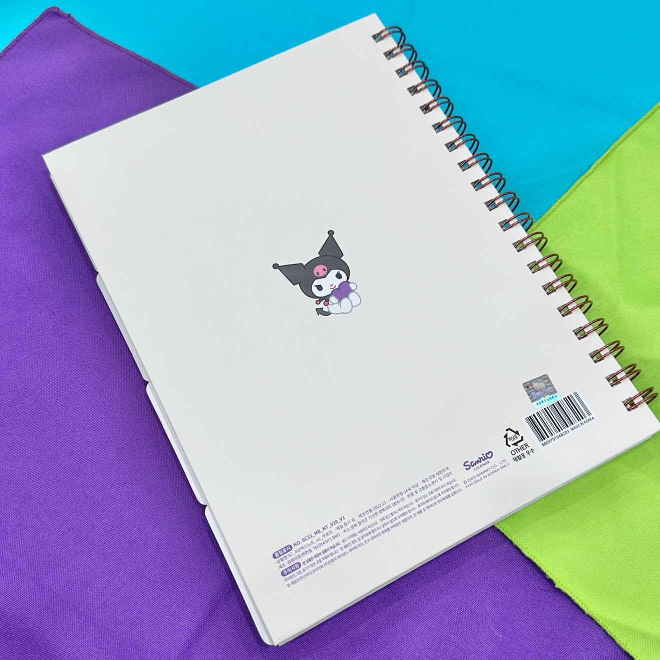 Kuromi Left Bounded 4 Index Notebook (White)