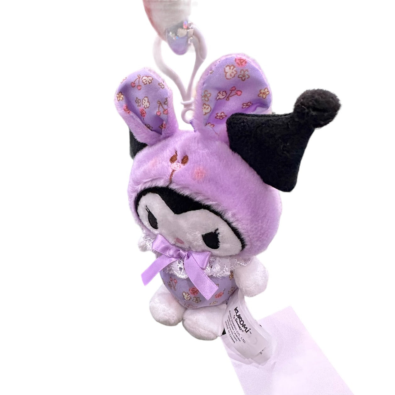 Kuromi "Flower Bunny" Mascot Clip-On Plush