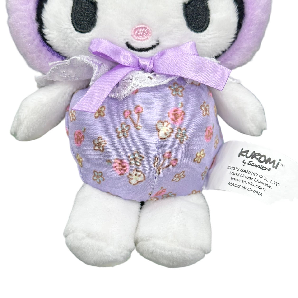 Kuromi "Flower Bunny" Mascot Clip-On Plush
