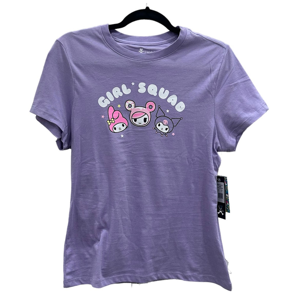 Roblox T-shirt // black kuromi sanrio shirt w/ purple bag straps