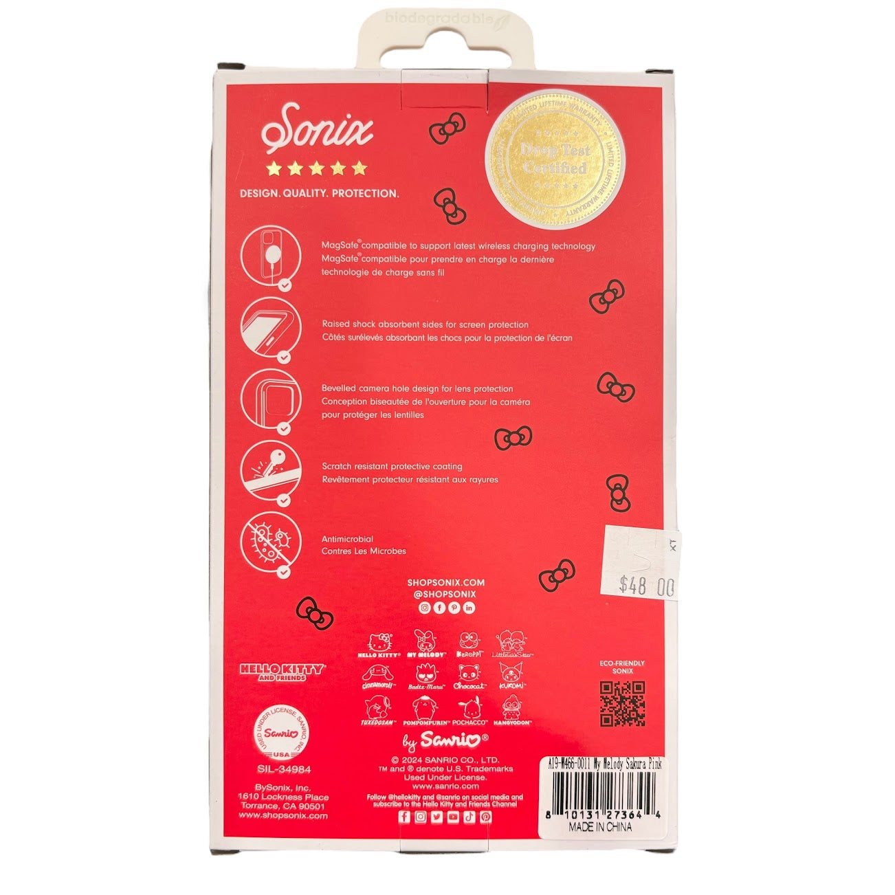 Sonix x My Melody "Sakura Pink" Magsafe iPhone 15 Pro Case