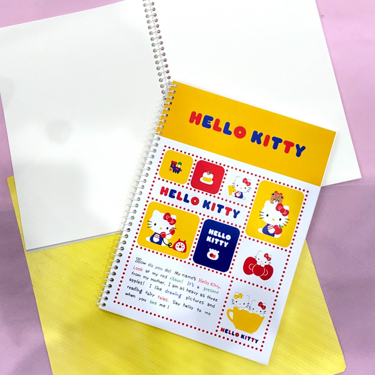 Hello Kitty (Yellow) Unruled Notebook