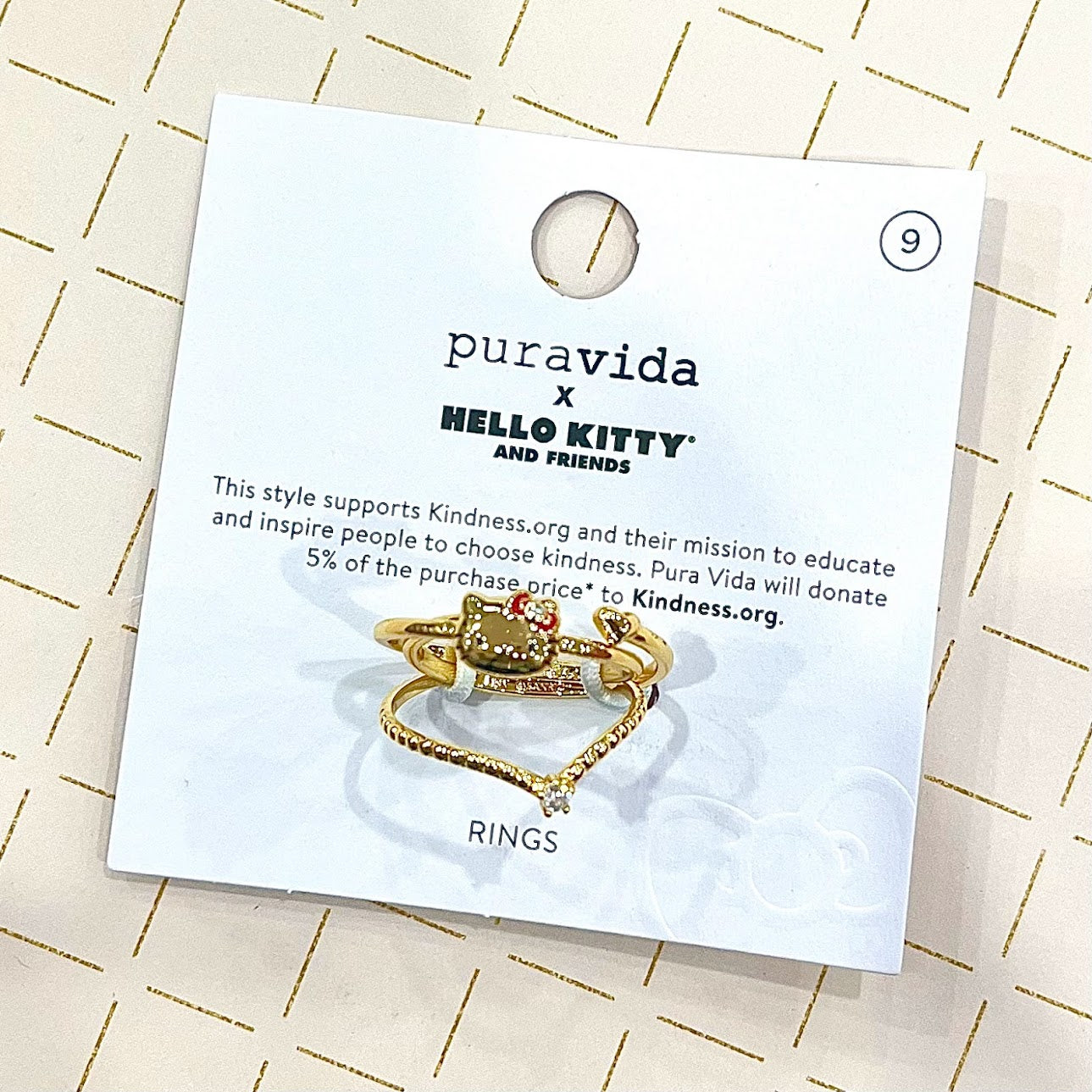 Pura Vida x Hello Kitty Delicate Ring Stack (Size 9)