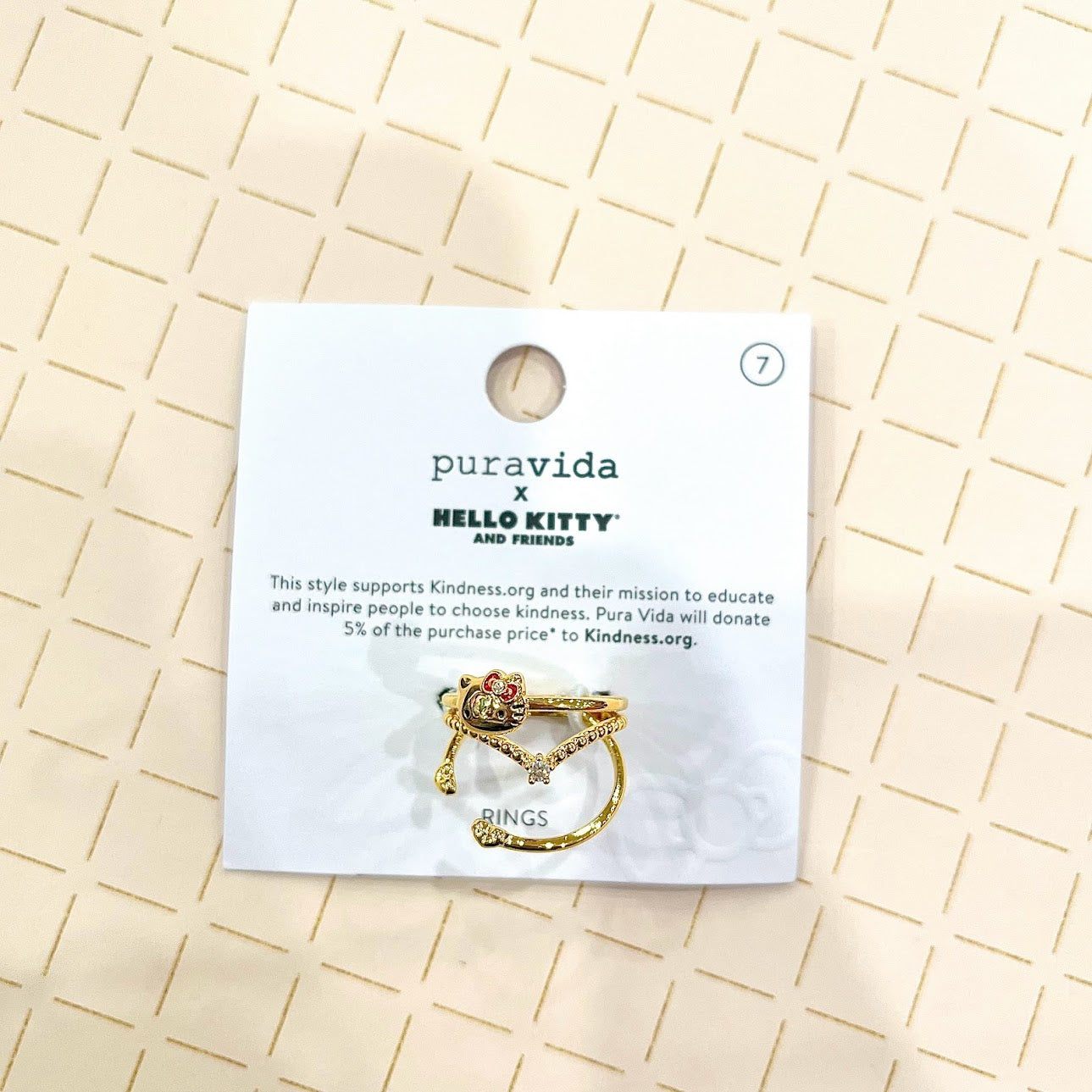 Pura Vida x Hello Kitty Delicate Ring Stack (Size 7)