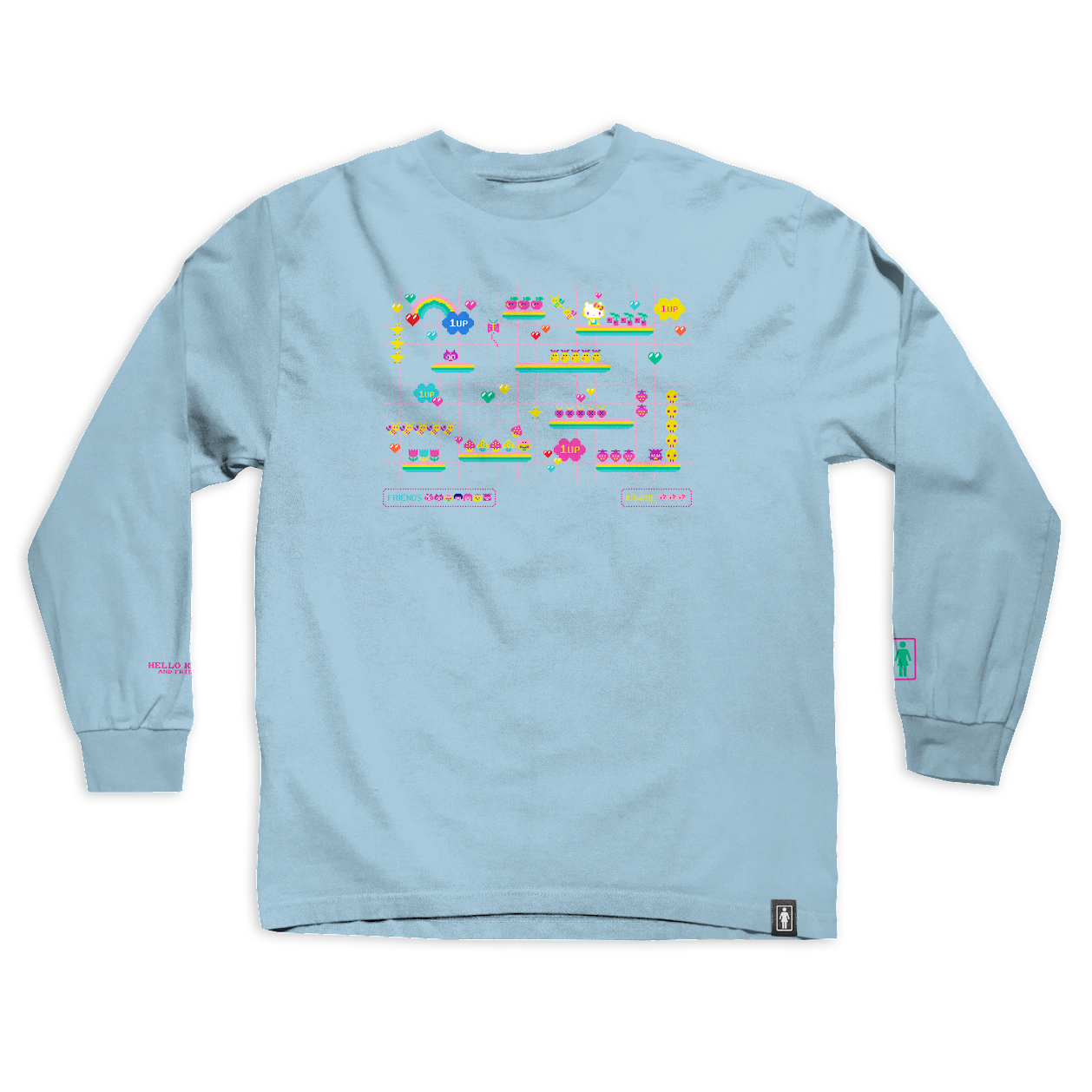 Girl x Sanrio "Kawaii Arcade" Level Up Long Sleeve (Powder Blue)