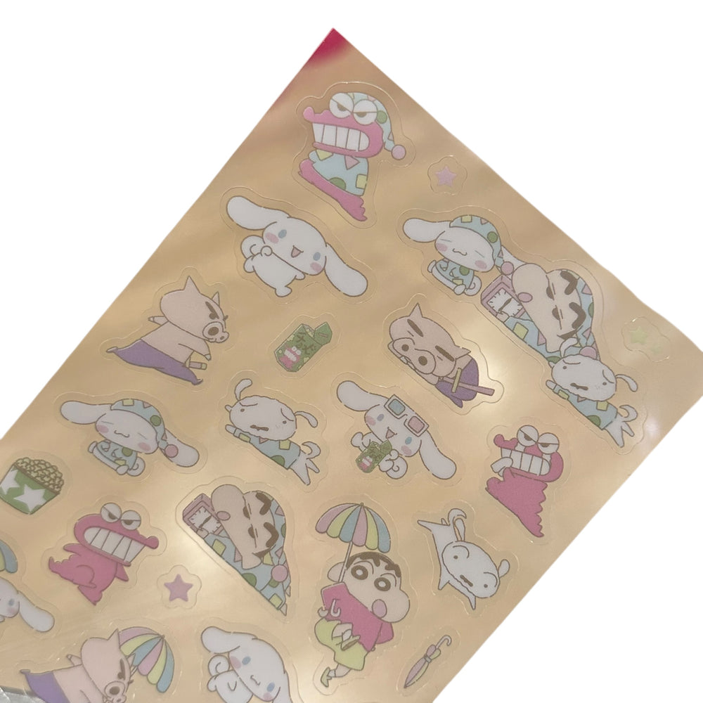 Cinnamoroll x Crayon Shin Chan Clear Sticker (Simple)