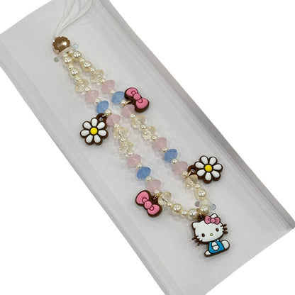 Hello Kitty "Pink Bows" Beaded Phone Charm