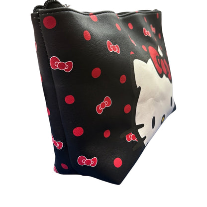 Hello Kitty Large Trapezoid Cosmetic Bag w/ Polka Dots (Black)