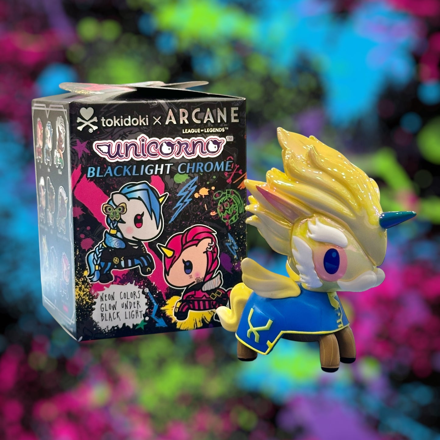 tokidoki x Arcane Black Light Chrome Unicorno
