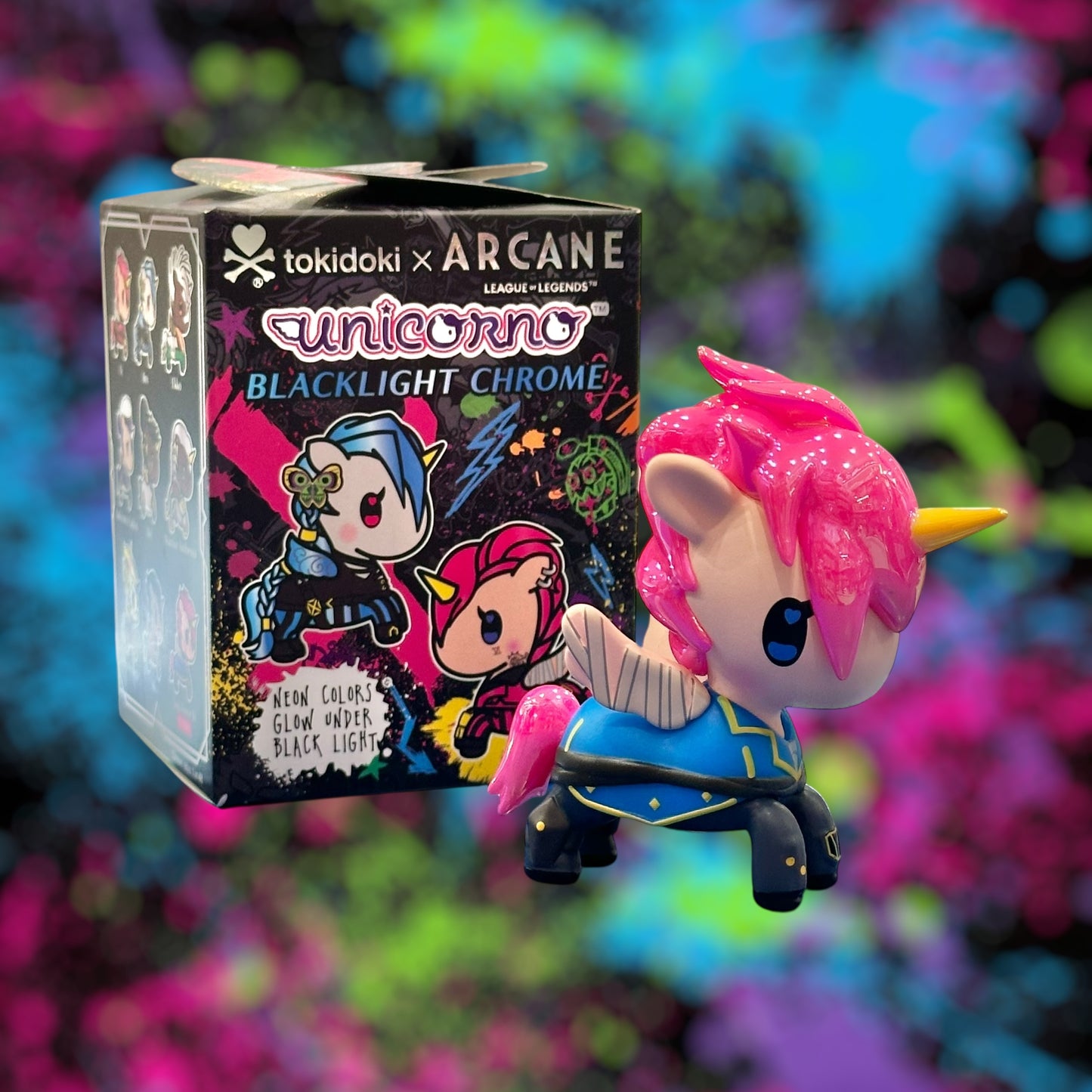 tokidoki x Arcane Black Light Chrome Unicorno