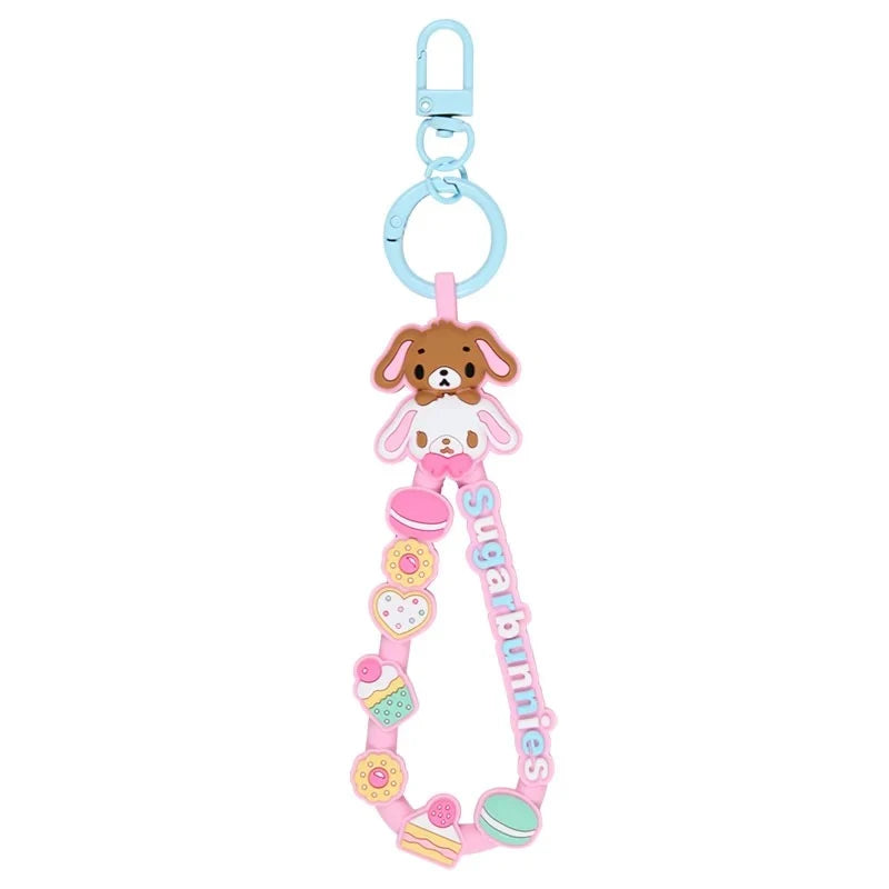Sugar Bunnies Keyring w/ Rubber Strap