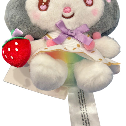 Kuromi "Strawberry Rainbow" Mascot Clip On