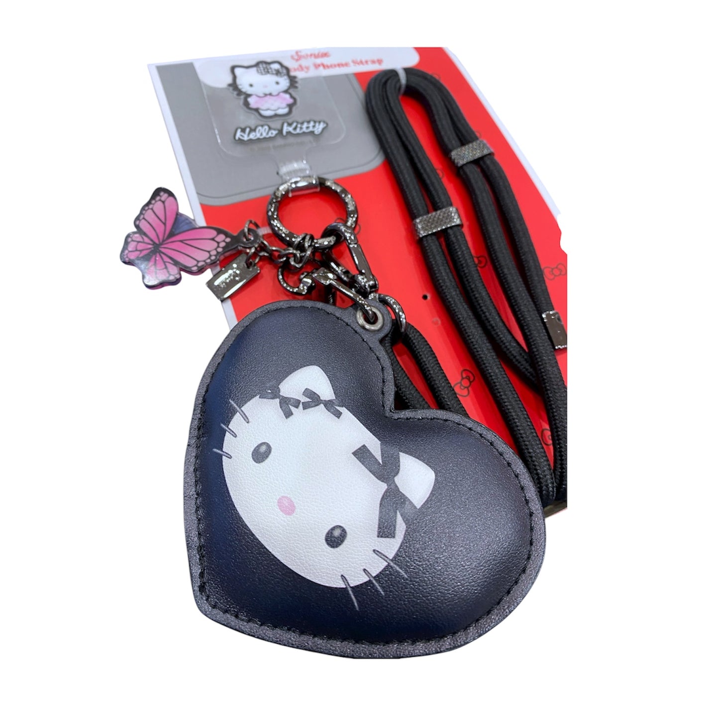 Hello Kitty "Butterfly Ribbon" Crossbody Phone Strap with Charms