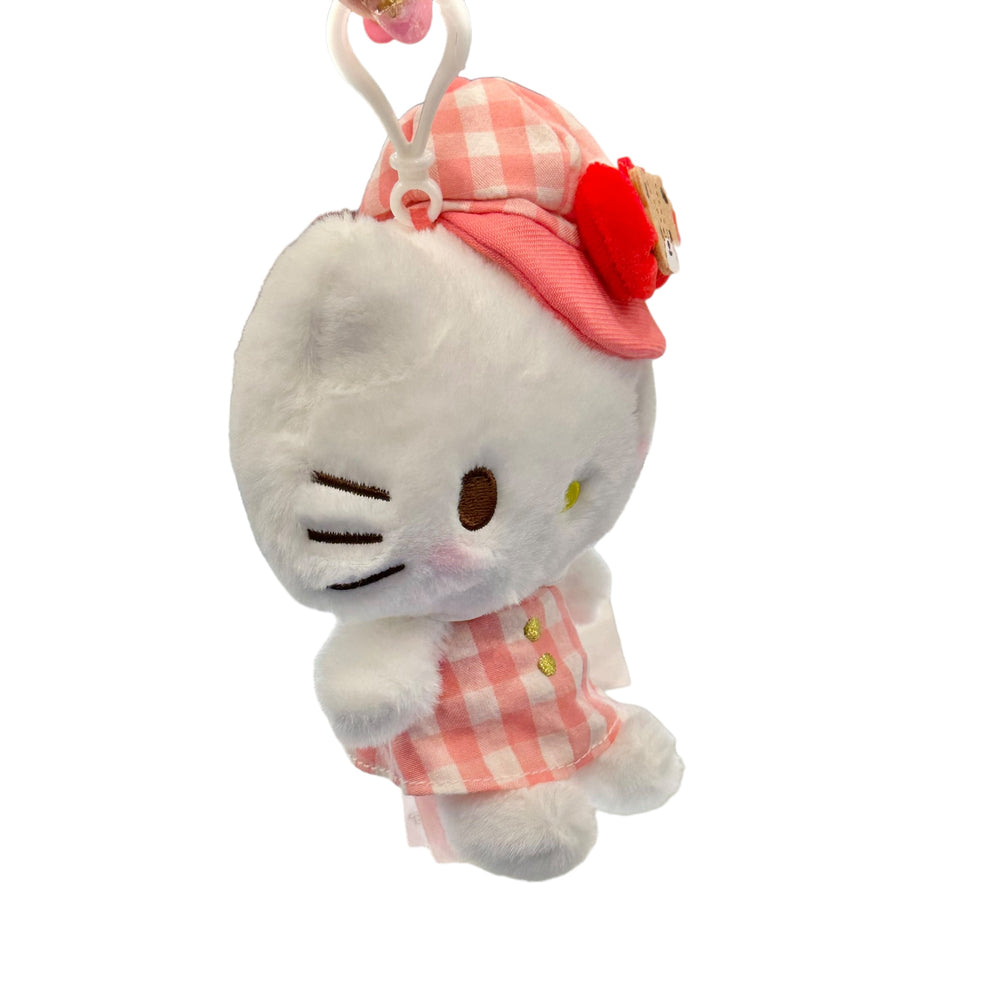 Hello Kitty "Gingham Casquette" Mascot Clip On Plush