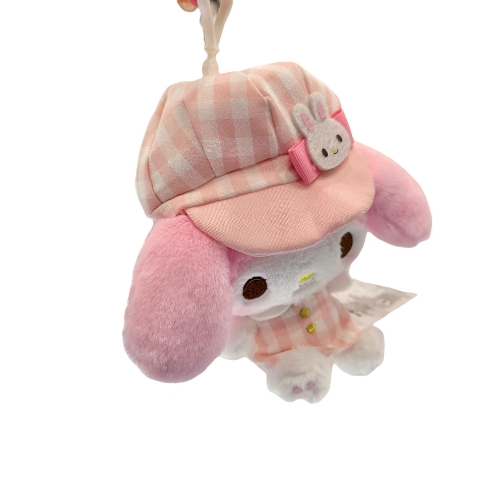 My Melody "Gingham Casquette" Mascot Clip On Plush