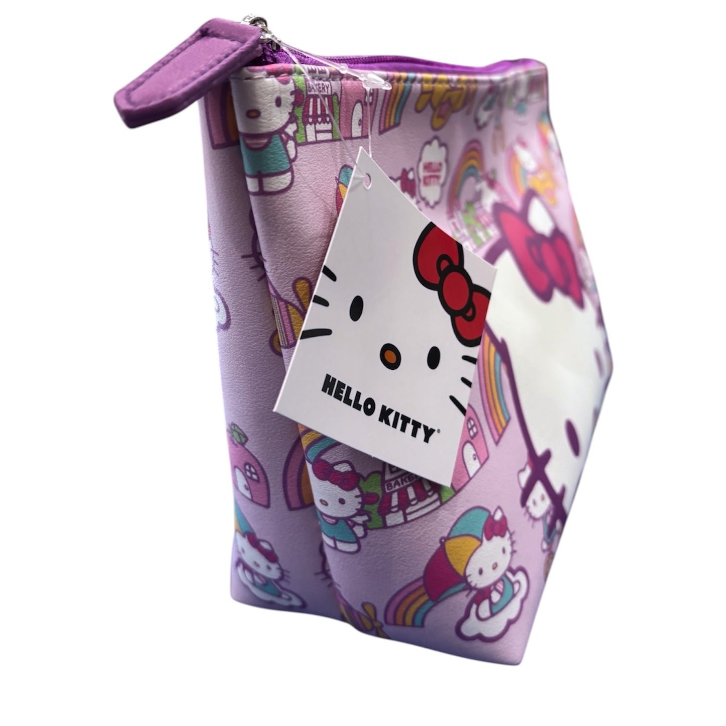 Hello Kitty Large Trapezoid Cosmetic Bag w/ Rainbow (Multi)